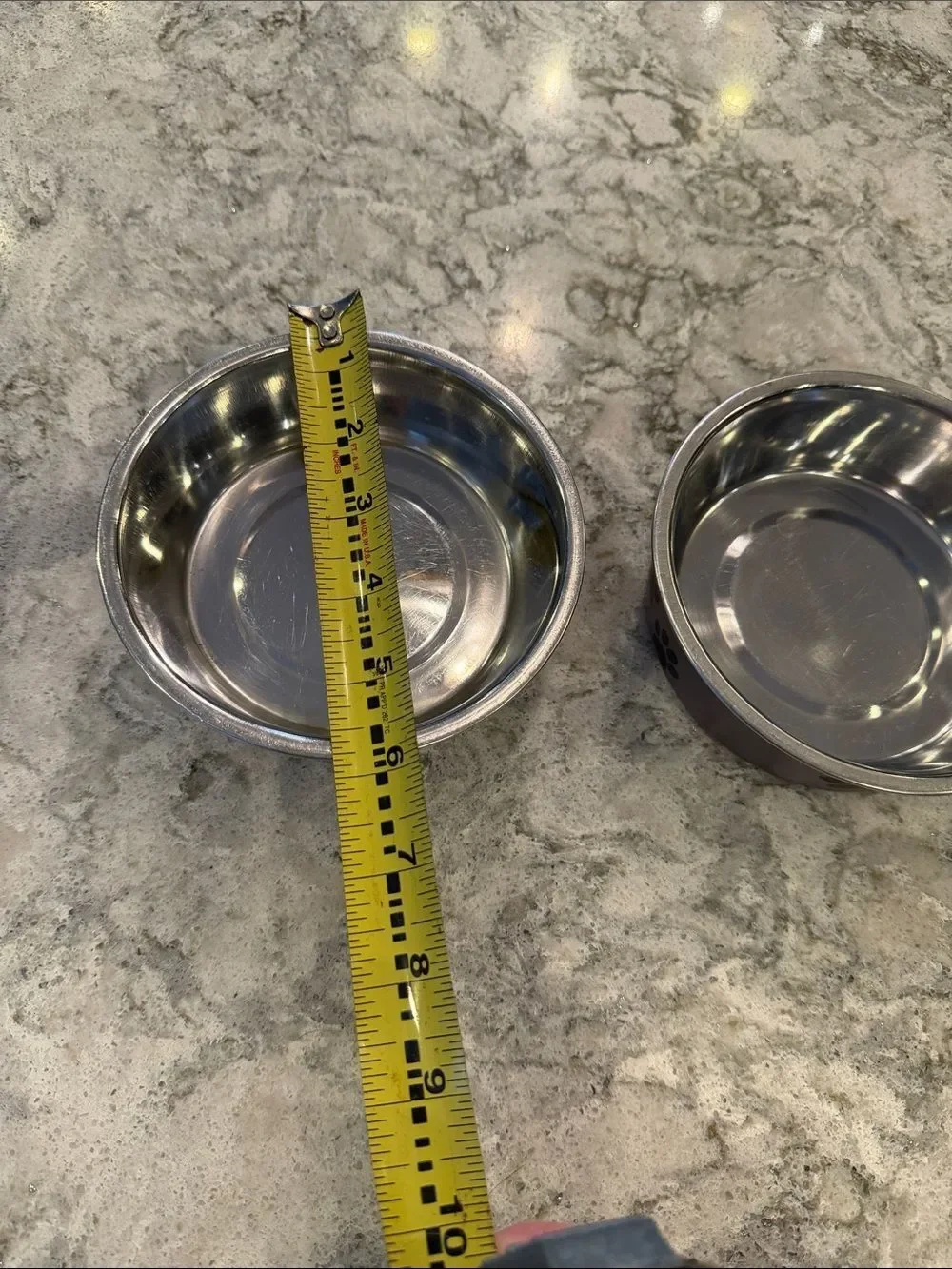 Set of 2 Paw-Print Stainless Steel Pet Bowls - Dusty Purple
